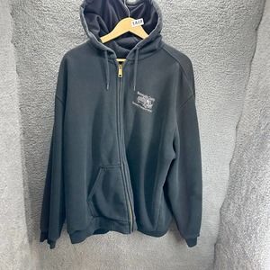 Carhartt Jacket Mens 2XL XXL Rain Defender Thermal Black Full Zip Embroidered